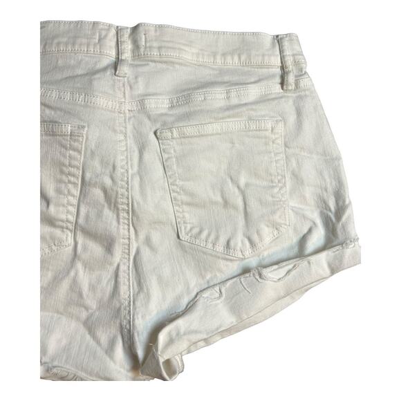 Ann Taylor LOFT White Jean Cut Off Shorts Denim Festival Concert Summer 10 / 30 - Picture 7 of 10